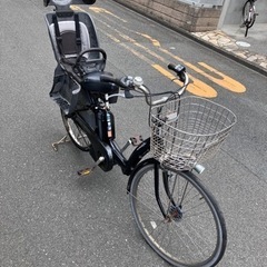 【引き渡し者決定済】電動アシスト自転車、チャイルドシート付き、ヤマハ