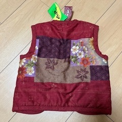 【未使用】和柄　ベスト　子ども用100サイズの画像