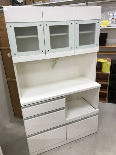 食器棚 3枚扉 ホワイト ※中古Bランク品