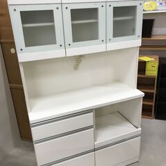 食器棚 3枚扉 ホワイト ※中古Bランク品