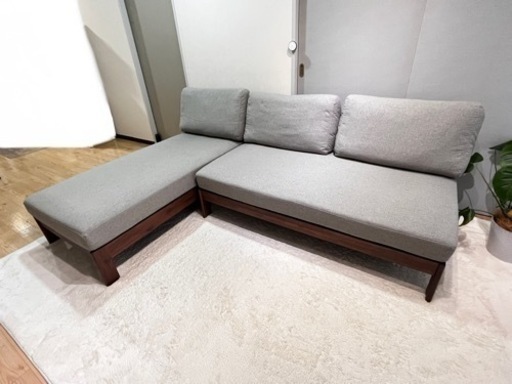 美品   L字ソファ グレー