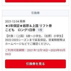 岩原スキー 上越国際スキー場 子供 一日ロング券