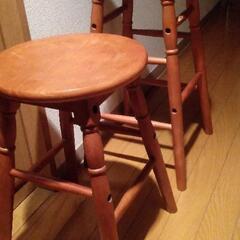 木製スツール　大小2脚　hommageベトナム製の画像