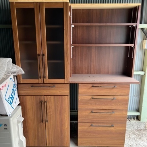 大工職人自家製　食器棚　引き取り限定　中古品　木製　収納棚 家具