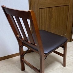 折りたたみダイニングチェア 3脚 ダークブラウンの画像