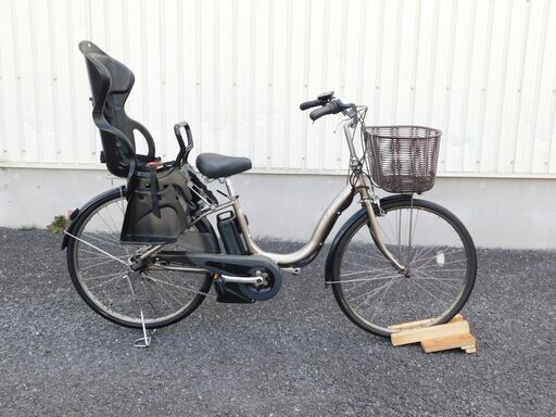 2016年モデル 子供乗せ仕様! ヤマハ PAS ナチュラL PA26NL アッシュゴールド 8.7Ah 新品サドルに交換! 新品スイッチカバープレゼント! OGKリヤチャイルドシート付き! 車体&バッテリー極めて良好! 自583