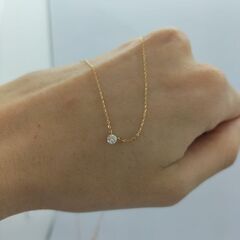 【未使用】agete ダイヤ　0.1ct シークレットセッティング　ネックレスの画像