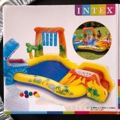 子供用プール滑り台シャワー付き　２回使用ほぼ新品現状渡し【引き取...