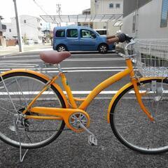 中古自転車２４３１　前後タイヤ新品！　２７インチ　６段ギヤ　ダイ...