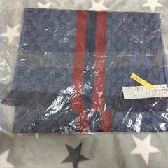 もう下げません。掲載２６日（日）迄にします。早い者勝ちですよ！最終値下げ　グッチ GUCCI GG柄 マフラー ストール シェリーライン ウェブ マフラー ウール シルク ブルー ボルドー【中古】の画像