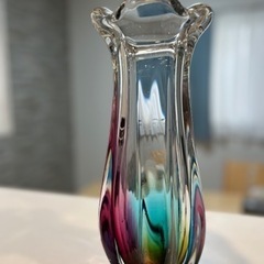 花瓶 オーロラガラス 大きめ 高さ29cm 2.2kgの画像