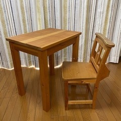 カントリー家具　子供机　椅子セット
