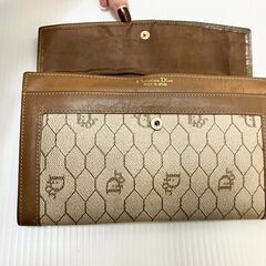 ディオール Christian Dior ハニカム 長財布 がま口 ベージュの画像