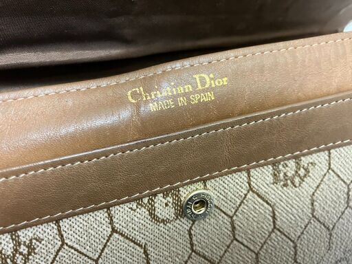 ディオール Christian Dior ハニカム 長財布 がま口 ベージュ