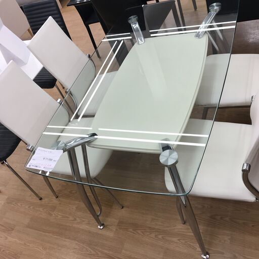 ★ジモティ割あり★ ニトリ ダイニングセット4人掛け ホワイト H70×W135×D80 クリーニング済み KJ1518