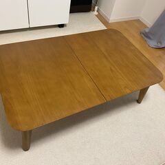 木製伸縮折りたたみローテーブル★美品★