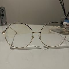 Wakaka ゴールド丸メガネ