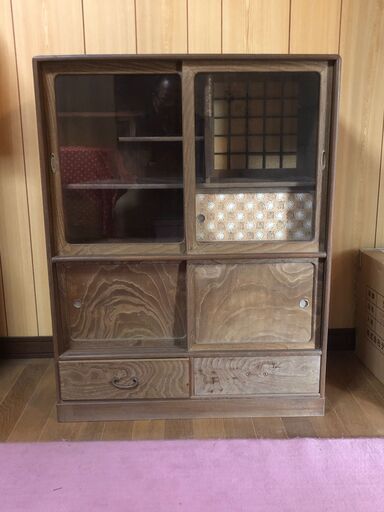 アンティーク 茶箪笥 時代箪笥 水屋箪笥 飾り棚和家具 収納棚 違い棚 　食器棚