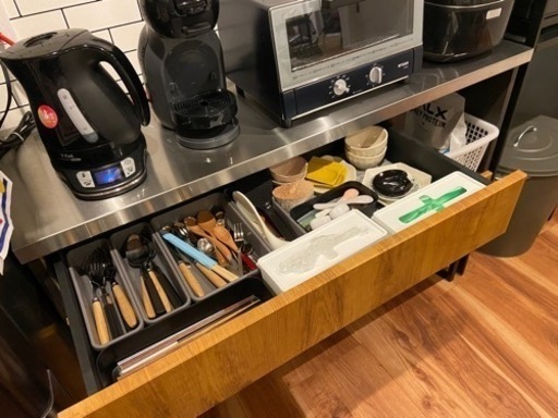 オシャレ　キッチンボード　カップボード　食器棚　カウンター　キッチンカウンター