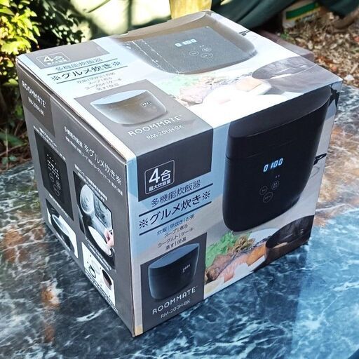 ★美品！お届け可！★1台4役 4合炊き 多機能炊飯器 『グルメ炊き』 ROOMMATE RM-200H-BK