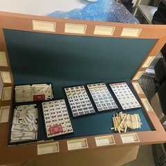 麻雀セット　雀卓付き　マージャン　マージャンマット
