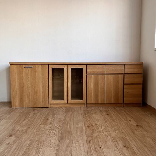 未使用訳あり 組み合わせて使えるカウンターユニット　幅210　デスク　キャビネット　ワゴン　机　キッチンカウンター　ナチュラル