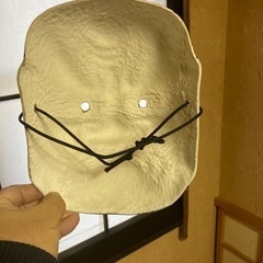 古和紙の鬼のお面1対の画像