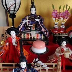 久月 雛飾り ガラスケース入りの画像