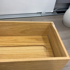 無印　木製　ティッシュケースの画像