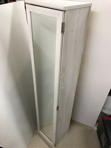 全身鏡つき 収納棚 ホワイト 直接引き取り歓迎