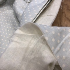 【生地】薄いグリーン　ドットの画像