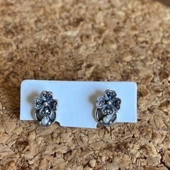 【碌山】アンティーク調シルバー＆ベビーパール＆マルカジットピアス