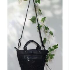 《新品》ラインストーンショルダーバッグ(ブラック)の画像