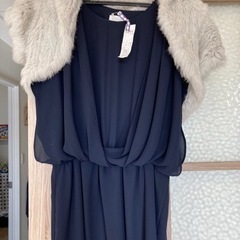 授乳ドレスとラビットファーのボレロの画像