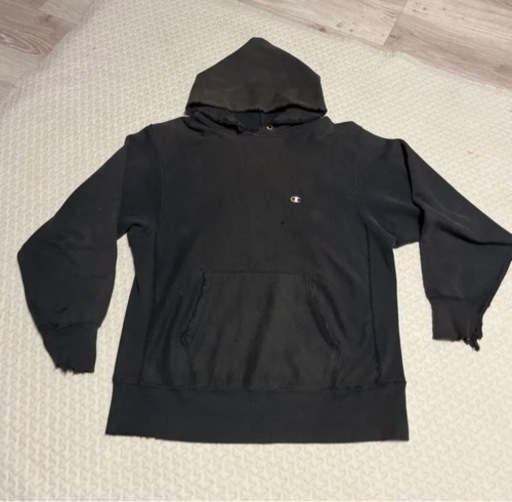 黒　90s チャンピオン　フーディ　墨黒　vintage
