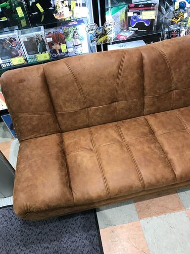 ソファーベッド ブラウン　 幅180×奥行80×高さ80cm ※クリーニング済み