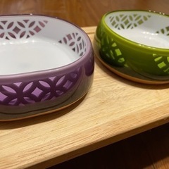 ★受渡し完了★猫犬用ドギーマン ウッディーダイニング S サイズと猫ごはん器の画像