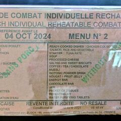 フランス軍 MRE 戦闘糧食 レーション ２４時間分No.2