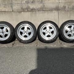 AVID 1 15インチ　アルミホイールセット 8J　ET25　タイヤ185/55R15　 シャコタン　キャンバー