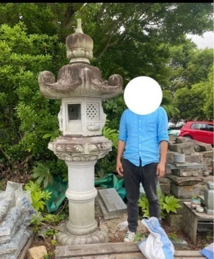 石灯籠　特大　でっかい燈篭　庭石