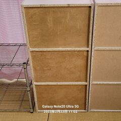 三段ボックス　スチール棚セットの画像