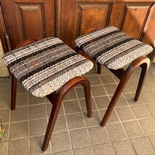 秋田木工　スタッキングスツール　２脚セット　椅子　曲木