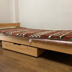 無印 ベッドフレーム　セミシングル 無印良品 ベッドフレーム シングルサイズ 木製 寝具 Z048 木製ベッド