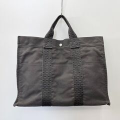 エルメス Hermès エールラインMM グレー キャンバス カデナ　トートバッグ　ハンドバッグ