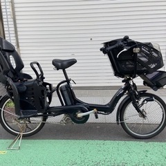 【引き取り限定】電動自転車3人乗り（前タイヤパンク中）