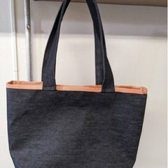 デニムトートバッグハンドメイド⑩着物にもOKの画像