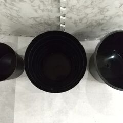 ゴミ箱(黒) ３点セットの画像