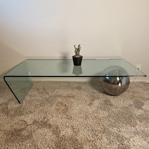 カッテランイタリア グローブ 強化ガラス センターテーブル 定価約38万