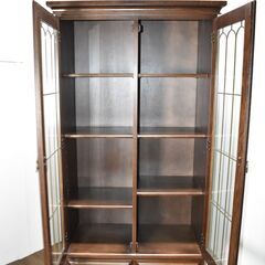 ヤ取終了7/3】≪y567≫カリモク ヴィンテージ ガラス扉 本棚/ブック