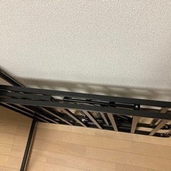 折りたたみパイプベッド コンパクト シングル 黒 【無料】の画像